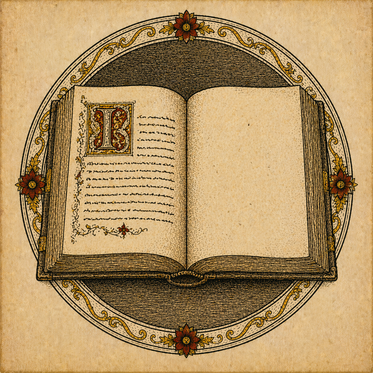 An open book, symbol of the bibliographic tradition