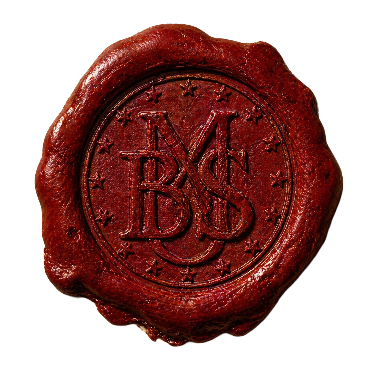 Wax seal monogram M.B.S.